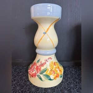 Gail Pittman Signed 1999 9.5” Garden View Pottery Candle Holder